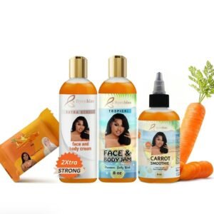 glow boost byenblan carrot face and body cream and the body soap set