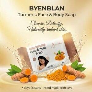 byenblan turmeric face & body soap anti inflammatory antioxidant properties 3pcs