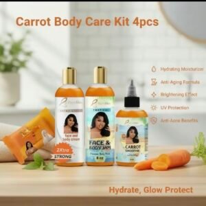 glow boost byenblan carrot face and body cream and the body smoothie set