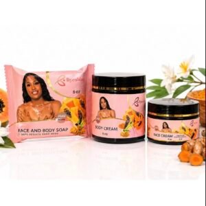 byen nwa set 3 products glow | exfoliate gently caramel skincare / for brown skin