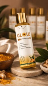 turmeric glow infused body oil hydrating, brightening & nourishing oil with jojoba, sweet almond, vitamin e & lavender for all skin types healthcare, natural 8oz